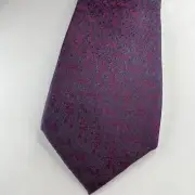 Kenneth Cole Awearness Men’s Classic Necktie Purple Gray Abstract 100% Silk NWT