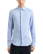 Emporio Armani Striped Jersey Button Down Shirt
