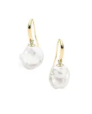 Ikecho Keshi Freshwater Pearl Hook Earrings
