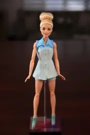 Baby Blue Blondie Barbie doll, redressed, in a made to move body.