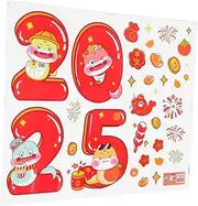 Gogogmee Chinese New Year Decorations Window Stickers 2025 Year of The Snake Lunar New Year Clings Removable Art Decals Party Supply Spring Festival Decor