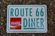 Coca Cola Route Diner 66 Sign vintage fountain drink collectible advertising