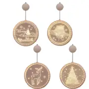 Catzon 4Pcs Christmas Hanging 3D Lights Battery Operated Window Decorations-SetC