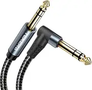 Guitar Cable, TEKERA Right Angle Balance 6.35mm TRS 1/4 inch Cable, Stereo Quarter inch 90 Degree TRS Male Cable 0.5m 1m 2m 3m 5m (1m)
