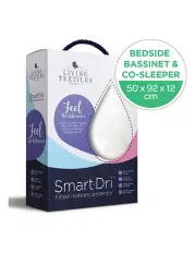 [LIVING TEXTILES] Smart-Dri Bedside Bassinet Waterproof Mattress Protector in White