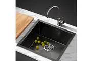 Cefito Kitchen Sink 51X45CM Stainless Steel Basin Single Bowl Black
