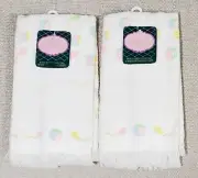 2 Charles Craft Aida Panel Fingertip Towels BABY PRINT Toys Balloons NEW w/ Tags