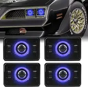4x6 LED Car Light Headlights White Blue Daylight Amber Turn Signal Campatible For Peterbilt 379 Kenworth Freightinger Probe Oldsmobile Cutlass… (Style-A)