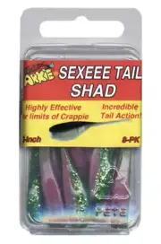 Arkie Sexeee Tail Shad, 2", Elect Chick, 8-Pack, Fishing Lure Bait Tackle