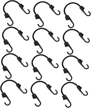 PartyKindom 12pcs Elastic Bungee Cords with Hooks Durable Tie Down Straps for Car Trunk Bike Rack and Cargo Management Weatherproof and Stretchable Design for Secure Transport