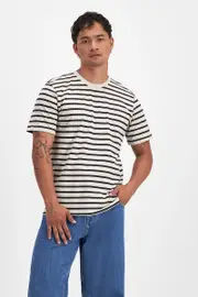 [Bonds] Bonds Men's Originals Midweight Crew Tee in Stripe 9R1 Size: 2XL, Aussie Cotton 2XL Stripe 9R1