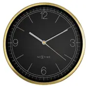 NeXtime Bolero Silent Wall Clock Black Dial 25x25x4.5cm Gold Metal Case