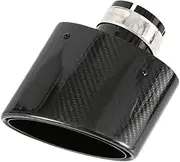 Car Silencers 1 Piece 150MM Outlet Oval Glossy Carbon Fiber Exhaust Tip Universal Oval Muffler Pipe Exhaust Muffler(Right 77MM)