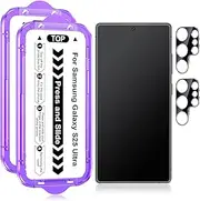 Ksleri 2 Pack Matte Glass For Samsung Galaxy S25 Ultra Screen Protector, 9H Tempered Glass Anti Glare Film with 2 PCS Camera Lens Screen Protector, 2025-6.8 inch