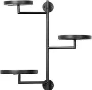 Plant Wall Shelf - 3-Tier Wall Rack For Plants,Space-Saving, 180 Degree Rotating, Multifunctional Modern Display Rack For Indoor Balcony Windowsill Studio