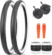 ZUKKA Pack of 2 Foldable 26 Inch Tyres 26 x 1.75 Sheath 47-559 Bicycle Replacement Tyres Foldable for Bicycle, MTB Mountain Replacement for Mountain Bike, Children's Bike, Crusier Bike, Commuter Bike