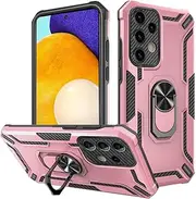 Compatible with Samsung Galaxy A53 5G Case,Compatible with Samsung Galaxy A53 5G Shockproof and Bumper Screen and Camera Protection Cover Car Magnetic Built-in Ring Kickstand Pink