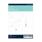 12pc Filofax A4 Clipbook Undated Month Planner Refill Office/School Organiser
