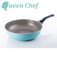在飛比找momo購物網優惠-【Queen Chef】韓國礦岩鈦合金鑄造不沾鍋 28CM(