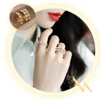 在飛比找momo購物網優惠-【NANA】娜娜 韓版奢華開口可調珍珠水鑽食指戒指(水鑽開口