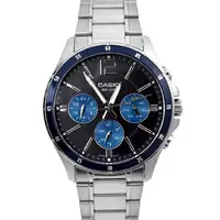 在飛比找樂天市場購物網優惠-CASIO手錶 質感深藍三眼鋼錶【NECE9】