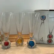 Bonfire Circleware Ball Stem Cocktail Pilsner Glasses 15 oz. Bubbles Set Of 4