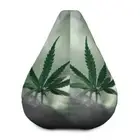 Bean Bag Chair Cover green leaf all over printed hemp design comfortable chioce