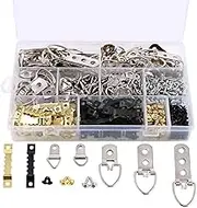 340PCS Picture Hanging Kit, Heavy Duty Photo Frame Hangers with Sawtooth Hardware, D Rings, Triangle Rings, Screws, Picture Hanging Tool, Painting, Mirror, Wall Art Mounting（7 Models）