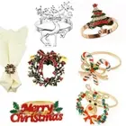 Wreath Elk Napkin Rings Christmas Trees Napkin Holder Buckles for Christmas