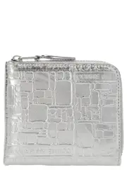 [Comme Des GarçOns Wallet] Comme Des GarçOns Wallet-Embossed Logotype Portafogli Silver-Uomo OS Silver