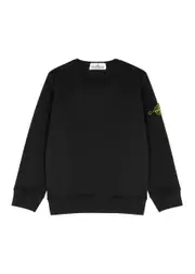 Stone Island Kids Logo Cotton Sweatshirt (6-8 Years) - Black - 08YR (8 Years) 08YR (8 years)