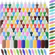 Wettarn 60 Pcs 1.25 oz Sand Art Bottle Kits 60 Colors of Sand Art Rangoli Colors for Painting DIY Drawing Favor Diwali Wedding Decoration Vase Glass Crafty Collection