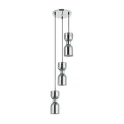 Clarissa Three Light Chrome Smoke Glass Cluster Pendant