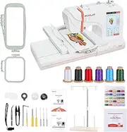 POOLIN EOC05 Embroidery Machine 4 x 9.25 Inch Large Embroidery Area, Computerized 7 Inch Large LCD touchscreen for beginners, Includes Thread, Stabilizer, Bobbins, USB, Quick Guide and Instructions