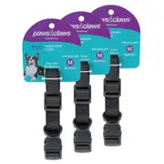 3x Paws & Claws Essentials Adjustable Pet Medium Dog Secure Neck Collar ASST