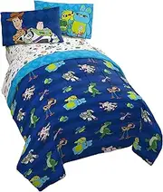 Jay Franco Disney Toy Story Buzz & Woody 4 Piece Single Bed Set - Includes Reversible Comforter & Sheet Set - Super Soft Fade Resistant Microfiber - (Official Disney Product)