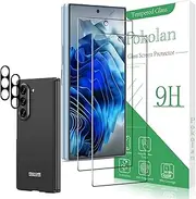 [Pokolan] 2+2 Pack Screen Protector for Samsung Galaxy Z Fold 6 Tempered Glass, With Camera Lens Protector, 9H Hardness, No Bubbles, Anti-Scratch, Ultra Resistant