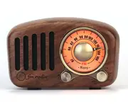 S46 Wireless Walnut Bluetooth Retro Card Speaker Wood Player Outdoor Loud Volume Subwoofer FM RadioFor Home Use Acoustics