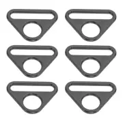 6Pcs 1.26 Inch Triangle Buckle Adjuster D Ring Triangle Buckles Black