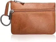 [PORRASSO] Leather Coin Purse, Small Purse, Waterproof, Portable, Key Bag, Multifunctional Retro Coin Purse for Men and Women