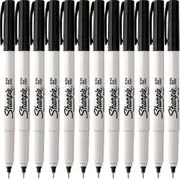 Sharpie Permanent Marker Pen Ultra Fine 0.3mm Black Box 12