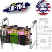 Walker Bag Hand Free Storage Pouch for Rollator Wheelchair Folders Pink