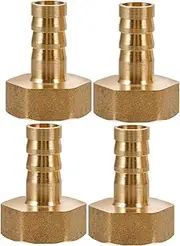 4pcs Tracheal Connector Thread Brass Adapter Brass Fittings Water Connector Air Hose Fitting Hose Barb Fittings Golden Copper