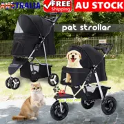 NEW Pet Stroller Pram Dog Cat Carrier Cage Travel Pushchair Foldable 4 Wheels