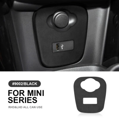 For Mini Cooper Car Cigarette Lighter Panel Sticker Trim Black Alcantara Suede