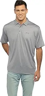 Vantage Apparel Men's TCU Horned Frogs Premium Moisture Wicking Stretch Fit Striped Polo