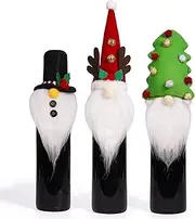 Christmas Wine Bottle Cover Set | Santa Wine Bottle Toppers - Christmas Decorative Wine Bottle Covers Bottle Toppers Santa Wine Bottle Decor for Christmas Favors