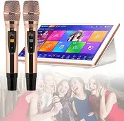 All in One Karaoke Machine, KTV Singing Chinese Karaoke Player, Touch Screen Phone App Control Cloud Download Songs with Mic, for Family Bar Party,White-4TB