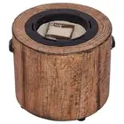 Eco Fuego Wood Coloured Finish Wax Candle Outdoor Garden Fire Pit Low Smoke