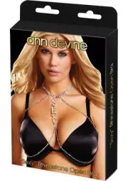 ann devine "Sexy" Rhinestone Open Bra